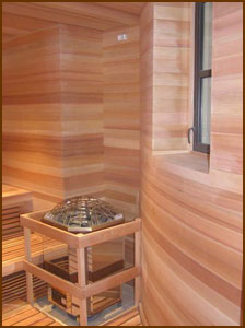 Custom Built Cedar Sauna with gorgeous curves