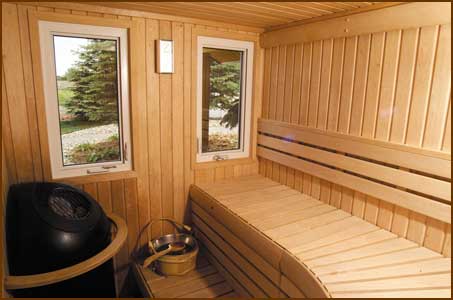 Interior of Suburban Outdoor Sauna by Helo