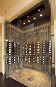 Custom Wine Cellar, metal racks