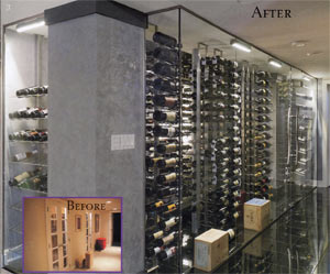 Custom Wine Room: Before & After
